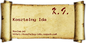 Kosztelny Ida névjegykártya