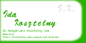 ida kosztelny business card